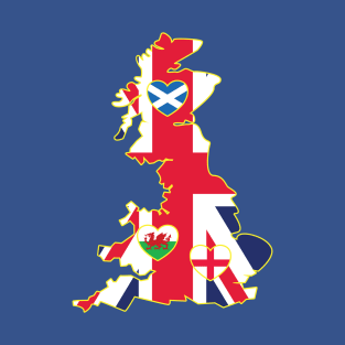 Flags Map Of Great Britain T-Shirt