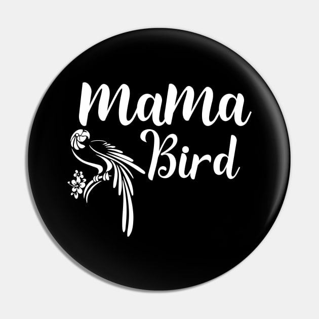 Mama Bird Letter Print Women Parrot Bird Funny Graphic Mothers Day Pin by xoclothes