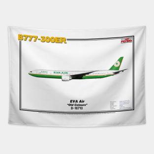 Boeing B777-300ER - EVA Air "Old Colours" (Art Print) Tapestry