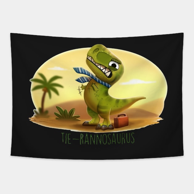 Tie - Rannosaurus Tapestry by ajaydesign