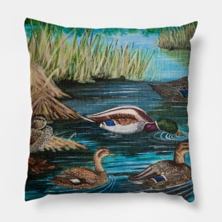 Lake Tranquility Ducks Pillow