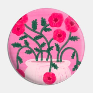 Pink Flowers Matisse Inspired Drawing Pin