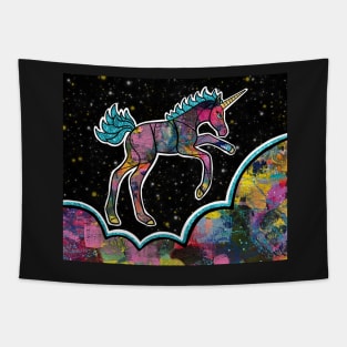 Galaxy Dancing Unicorn - Pink and Blue Tapestry