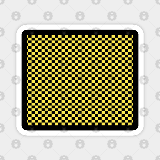 Checkered Black And Yellow Magnet by DragonTees