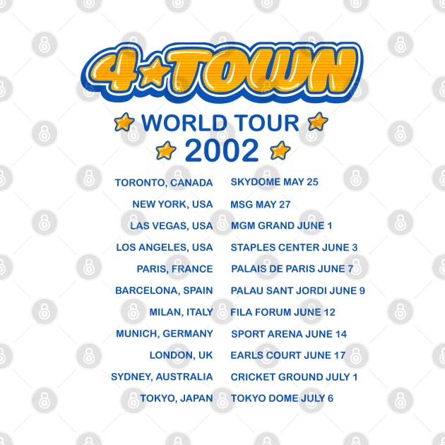 4Town world tour dates 2002 concert tee by EnglishGent