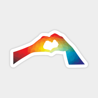 Abstract Rainbow Heart Hands Magnet