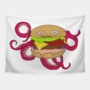 Monster Burger Octopus Tapestry