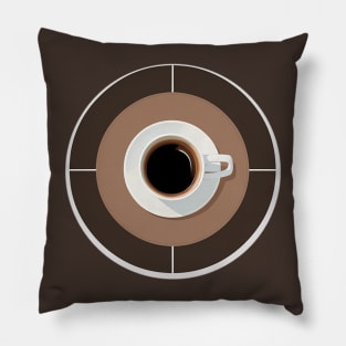 Top-down View of a Coffee Cup on a Brown Plate Pillow