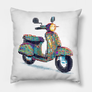 Dotted Scooter - Colored dots Pillow