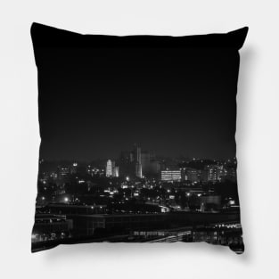 Downtown Los Angeles Skyline - Dark Shot Photography Pillow