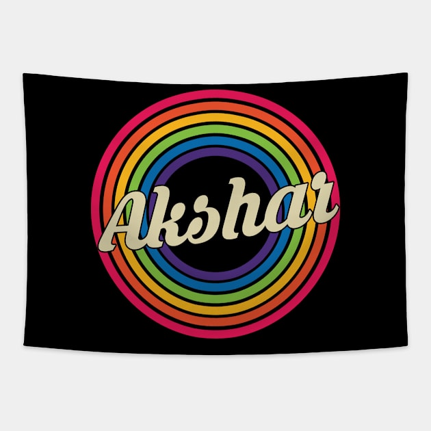 Akshar - Retro Rainbow Style Tapestry by MaydenArt