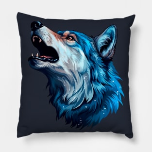 Sky wolf print Pillow