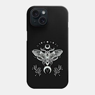 Luna Moth Skull Moon Phases Phone Case