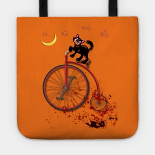 Funny cat ridin bycicle Tote