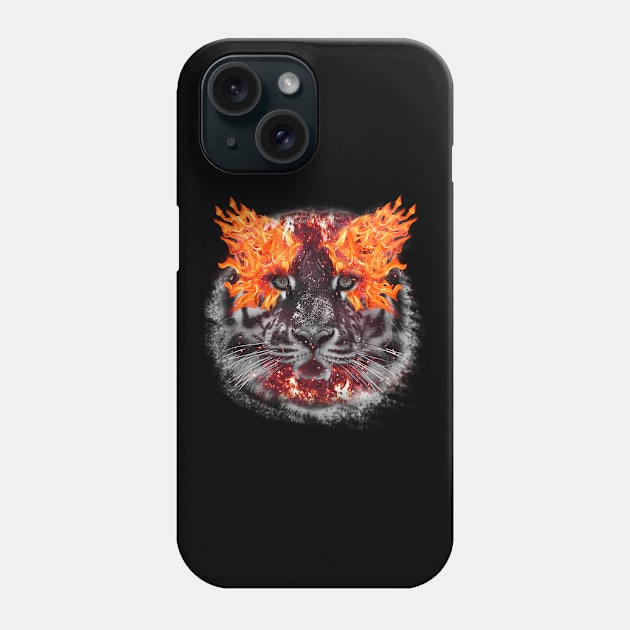 Fire Tiger Phone Case by Futuristic