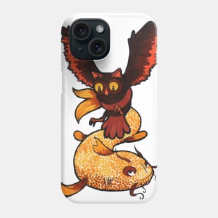 Owl and fish Phone Case