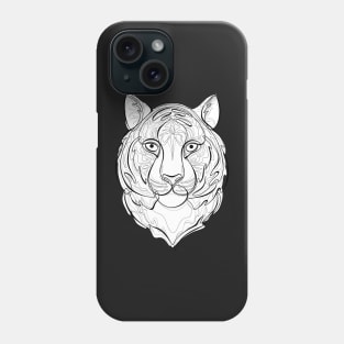 Continuous Line Tiger Portrait. 2022 New Year Symbol by Chinese Horoscope Phone Case