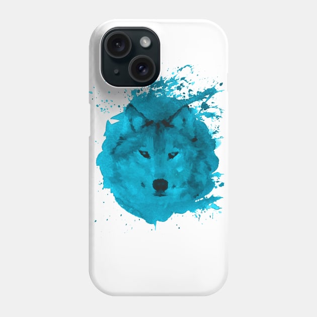 Watercolor Wolf Phone Case by HappyBirdDesign