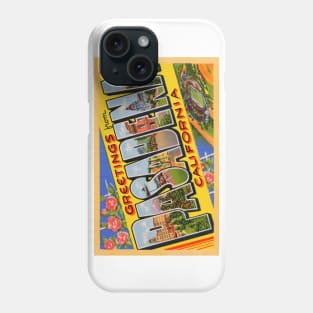 Greetings from Pasadena, California - Vintage Large Letter Postcard Phone Case