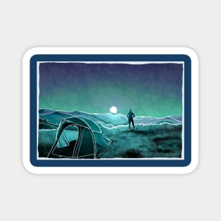 Moonlight Camping Batik style Magnet