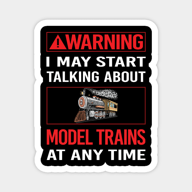 Red Warning Model Train Trains Railroad Railway Magnet by relativeshrimp