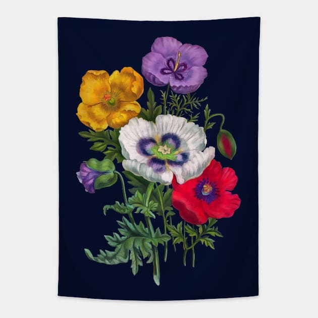 Colorful poppies Tapestry by CatyArte