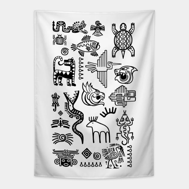 native american symbols Tapestry by Lamink