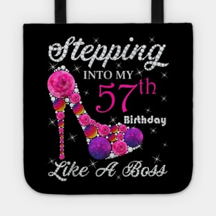 Cute Gift,Queens, Stepping Into My 57th Birthday Like A boss Tank Top Tote