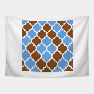 MOROCCAN BROWN AND BLUE PATTERN Tapestry