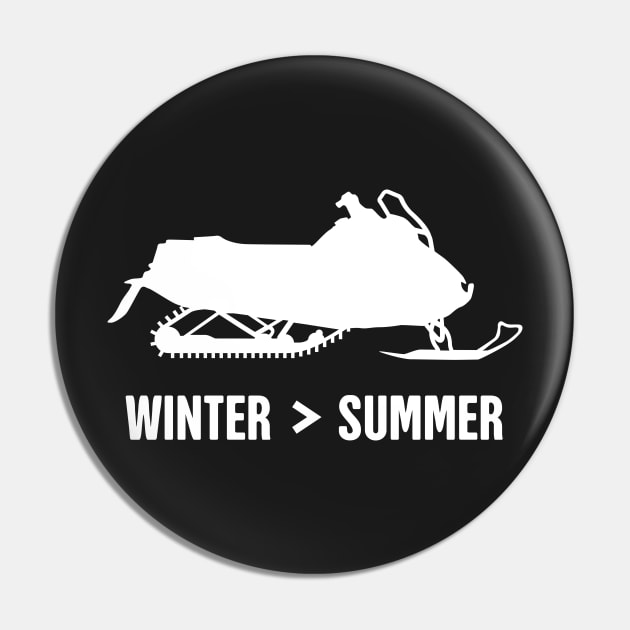 Winter And Summer - Funny Snowmobile Design Pin by MeatMan