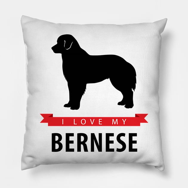 I Love My Bernese Mountain Dog Pillow by millersye