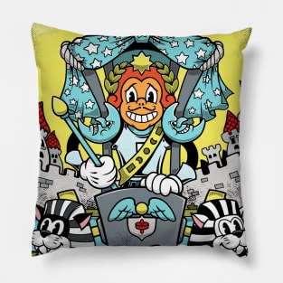 Chariot - Mystical Medleys - Vintage Rubber Hose Cartoon Tarot Pillow