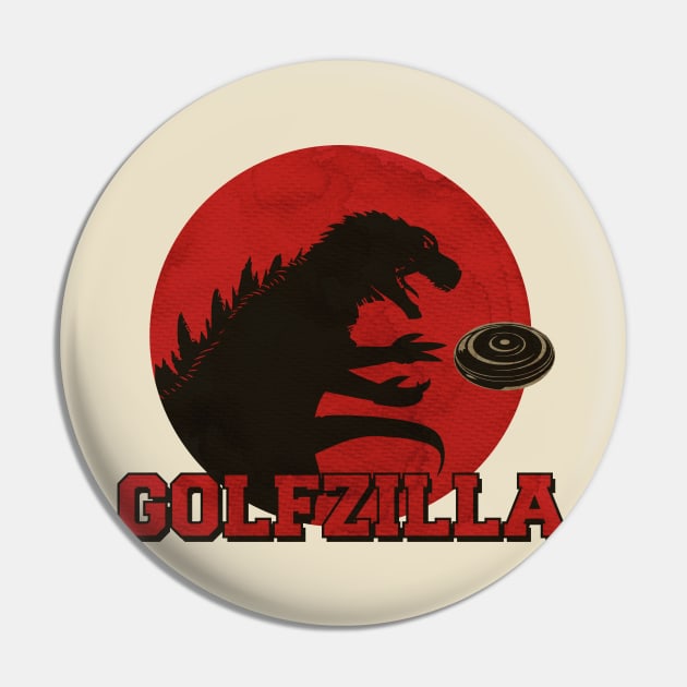 Golfzilla Disc Golf Pin by CTShirts