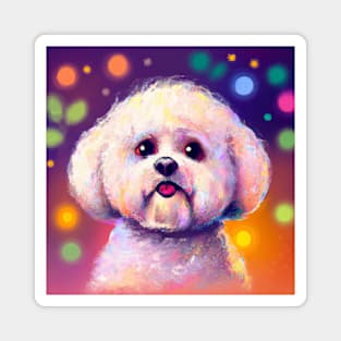 Cute Bichon Frisé Drawing Magnet