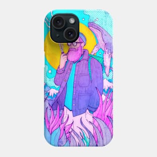 The blue whale and the fisherman Phone Case