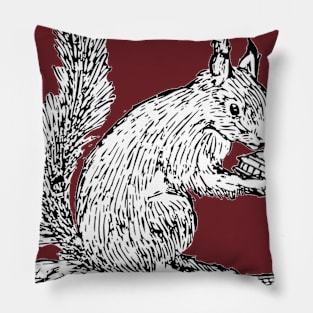 Squirrel and UFO Pillow