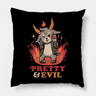 Pretty and Evil - Cute Evil Creepy Baphomet Gift Pillow