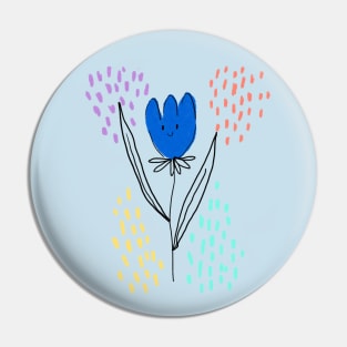 blue flower in the rain Pin