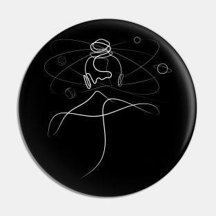 She's The Center Of The Universe | One Line Artist | Minimal Art | One Line Art | Minimalist Pin