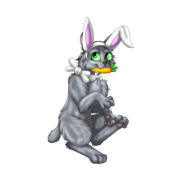 Bobtail BunnyCat: Blue (White) by spyroid101