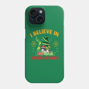 I believe in Santa Pawns funny dog puppy christmas tree vintage Phone Case