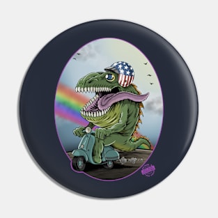 Crazy Happy Scooter Dino Pin