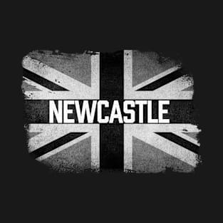 Newcastle | British United Kingdom Black and White Flag Vintage UK T-Shirt