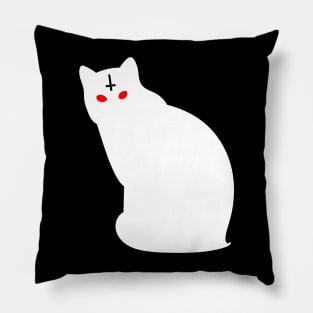 Devil Cat - White Pillow