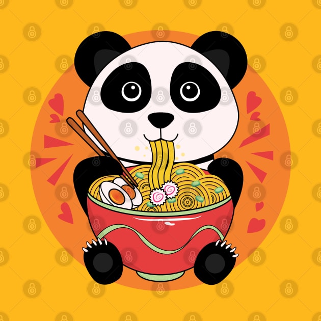 Cute baby panda eating ramen, adorable animals, wildlife, wild animals, baby panda bear by WorldOfMine