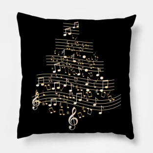 Music Notes Christmas Tree Pillow