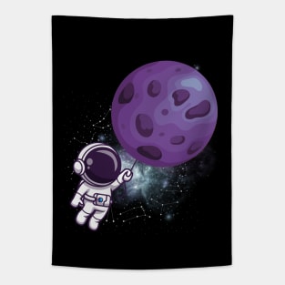 Flying astronaut Ufo alien funny cute spaceship moon mars cosmic space Tapestry