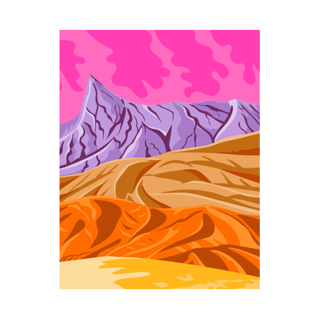 Death Valley National Park in California and Nevada United States WPA Poster Art Color by retrovectors