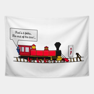 Funny JavaScript Train Joke End Of The Line Semicolon Tapestry