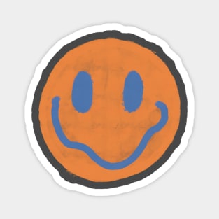 Orange and Blue Vintage Smiley Face Magnet